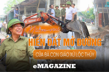 Niềm vui hiến đất mở đường của bà con giáo xứ Lộc Thủy