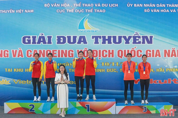 Hà Tĩnh xếp thứ 4 Giải Đua thuyền Rowing vô địch quốc gia