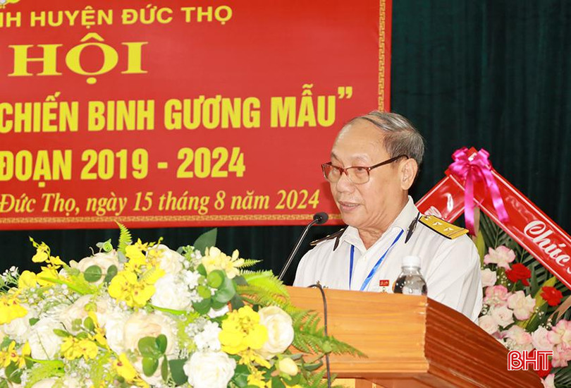Chủ tịch Hội Cựu Chiến binh xã Thanh Bình Thịnh Nguyễn Khắc Hoàng tham luận nội dung phát huy vai trò gương mẫu trong tham gia bảo vệ Đảng, xây dựng chính quyền vững mạnh. A2.jpg