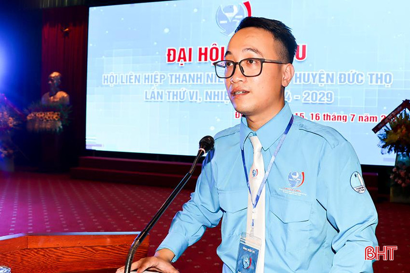 Anh Nguyễn Tuấn Anh - Phó Chủ tịch Hội LHTN huyện khóa V khai mạc đại hội. 3.jpg