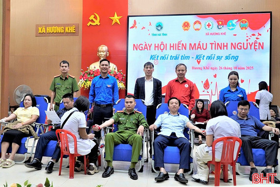 Thu về 158 đơn vị máu tại Ngày hội hiến máu tình nguyện ở xã Hương Khê