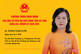 Chương trình hành động của ứng cử viên đại biểu HĐND tỉnh khóa XIX Trương Thanh Huyền 