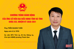 Chương trình hành động của ứng cử viên đại biểu HĐND tỉnh khoá XIX Trần Quang Tuấn 