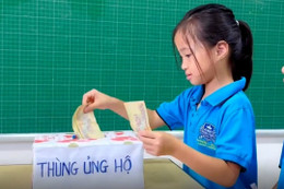 Học sinh Hà Tĩnh "đập lợn" tiết kiệm ủng hộ đồng bào miền Bắc