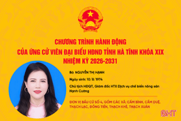 Chương trình hành động của ứng cử viên đại biểu HĐND tỉnh khóa XIX Nguyễn Thị Hạnh