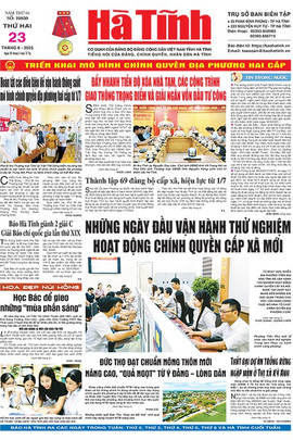 Báo in Hà Tĩnh ngày 23/6/2025
