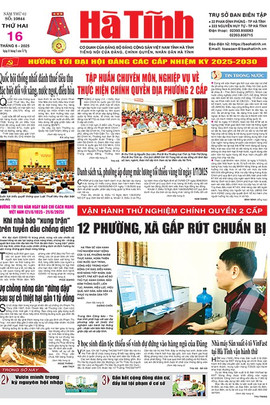 Báo in Hà Tĩnh ngày 16/6/2025