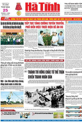 Báo in Hà Tĩnh ngày 25/4/2025