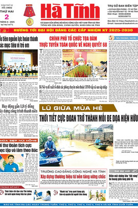 Báo in Hà Tĩnh ngày 2/6/2025