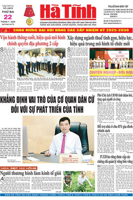Báo in Hà Tĩnh ngày 22/7/2025