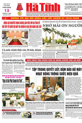 Báo in Hà Tĩnh ngày 13/6/2025