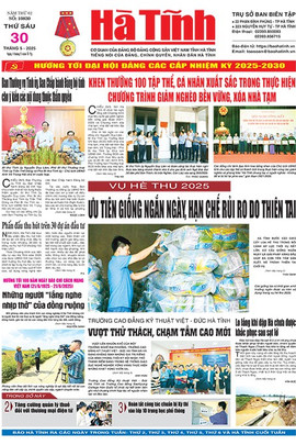 Báo in Hà Tĩnh ngày 30/5/2025