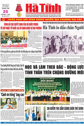 Báo in Hà Tĩnh ngày 25/6/2025
