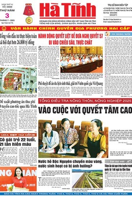 Báo in Hà Tĩnh ngày 3/7/2025