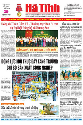 Báo in Hà Tĩnh ngày 29/7/2025