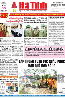 Báo in Hà Tĩnh ngày 30/9/2025