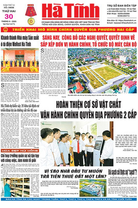 Báo in Hà Tĩnh ngày 30/6/2025
