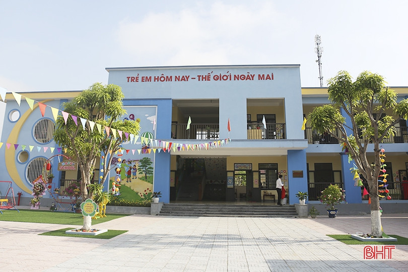 Công trình nhà học 2 tầng Trường Mầm non xã Thanh Lộc được đưa vào sử dụng