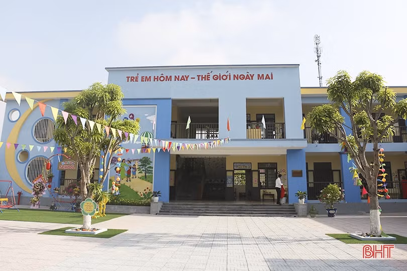 Công trình nhà học 2 tầng Trường Mầm non xã Thanh Lộc được đưa vào sử dụng