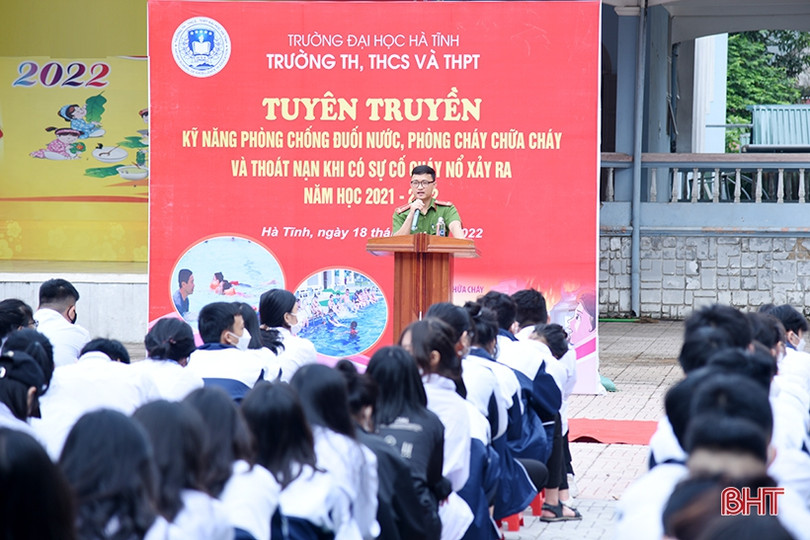 Tuyên truyền phòng chống đuối nước, PCCC cho học sinh Hà Tĩnh