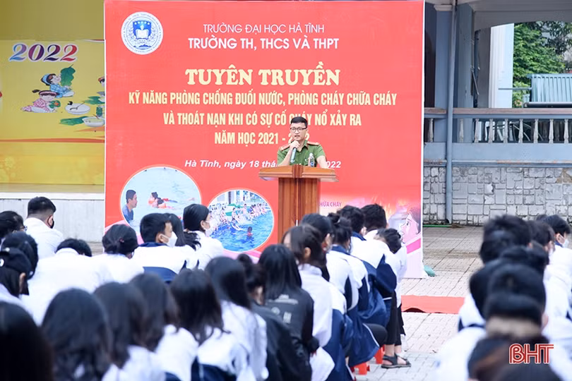 Tuyên truyền phòng chống đuối nước, PCCC cho học sinh Hà Tĩnh