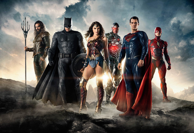 Dàn siêu anh hùng DC sẽ hội tụ trong Justice League. Ảnh: Warner Bros. cuoc dai chien giua superman wonder woman voi thor hulk