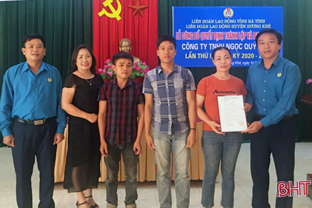 Hà Tĩnh thành lập 9 công đoàn cơ sở, phát triển gần 1.000 đoàn viên