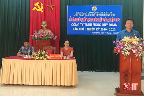 Hà Tĩnh thành lập 9 công đoàn cơ sở, phát triển gần 1.000 đoàn viên