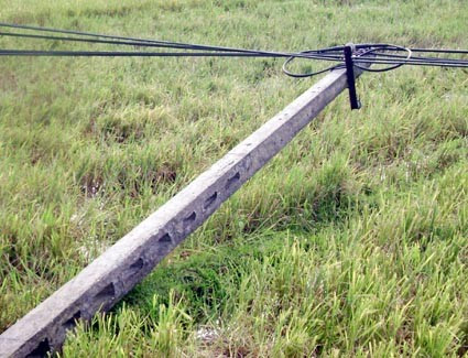 ...và cột điệni bị đổ