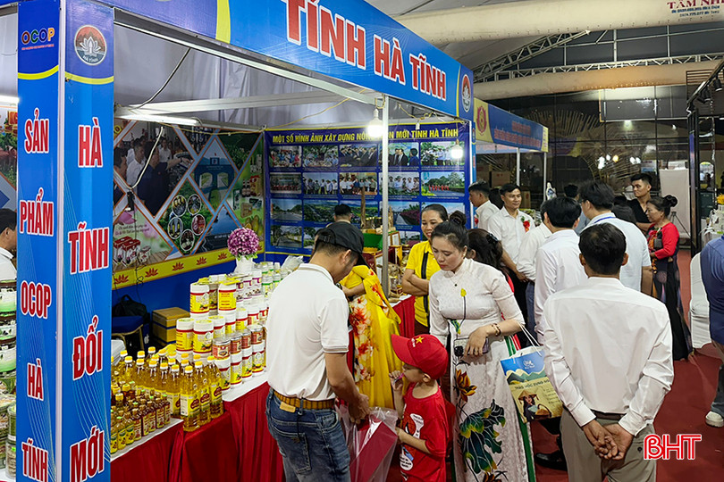 Gian hàng Hà Tĩnh trưng bày sản phẩm tại Hội chợ triển lãm hàng công nghiệp nông thôn tiêu biểu khu vực phía Bắc - Hà Nội. 1.jpg