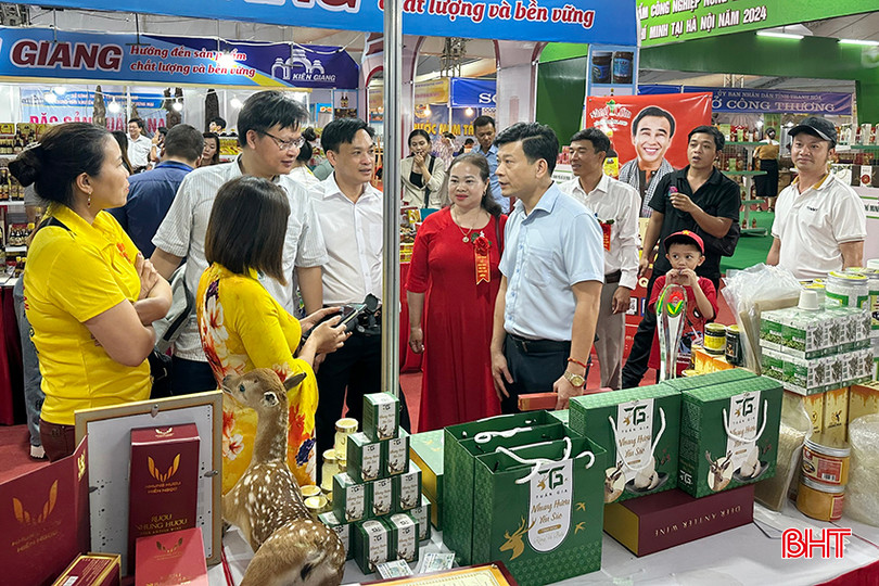 Đại biểu, du khách tham quan gian hàng Hà Tĩnh. 3.jpg