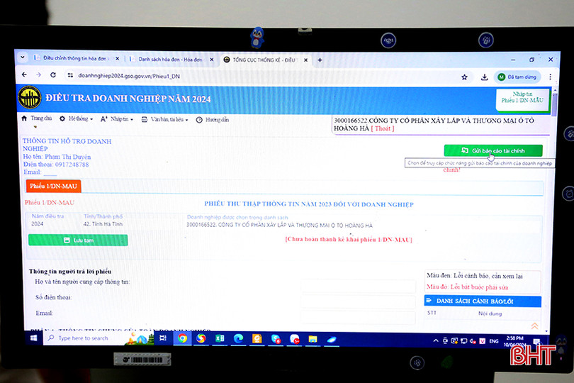 Các doanh nghiệp thực hiện điều tra bằng cách cung cấp thông tin vào phiếu web-form trên trang thông tin điện tử điều tra DN của Tổng cục Thống kê. 1.jpg