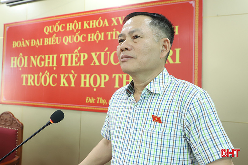 Đại biểu Trần Đình Gia - Phó Trưởng đoàn chuyên trách Đoàn ĐBQH Hà Tĩnh thông tin dự kiến các nội dung, chương trình Kỳ họp thứ 7, Quốc hội khoá XV. bht2.jpg
