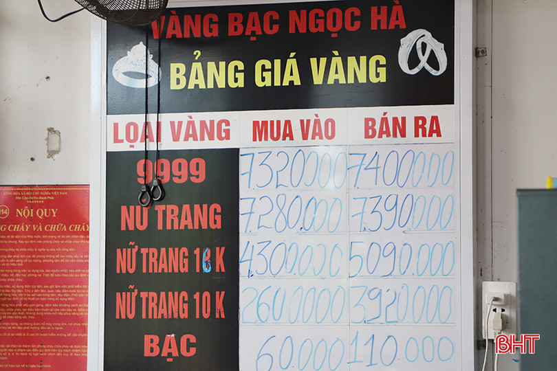 Giá vàng niêm yết tại Hà Tĩnh cuối chiều 3/6. 3.jpg