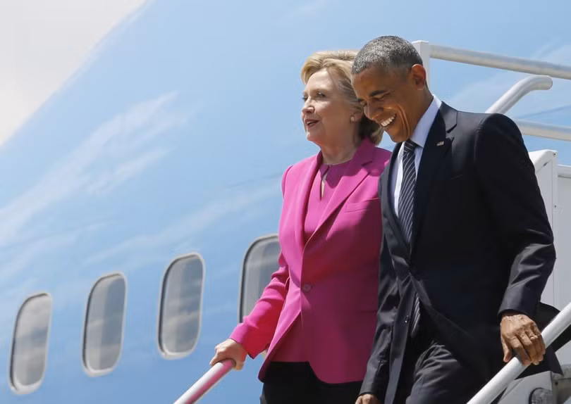 nhung khoanh khac tong thong obama van dong tranh cu cung ba hillary clinton