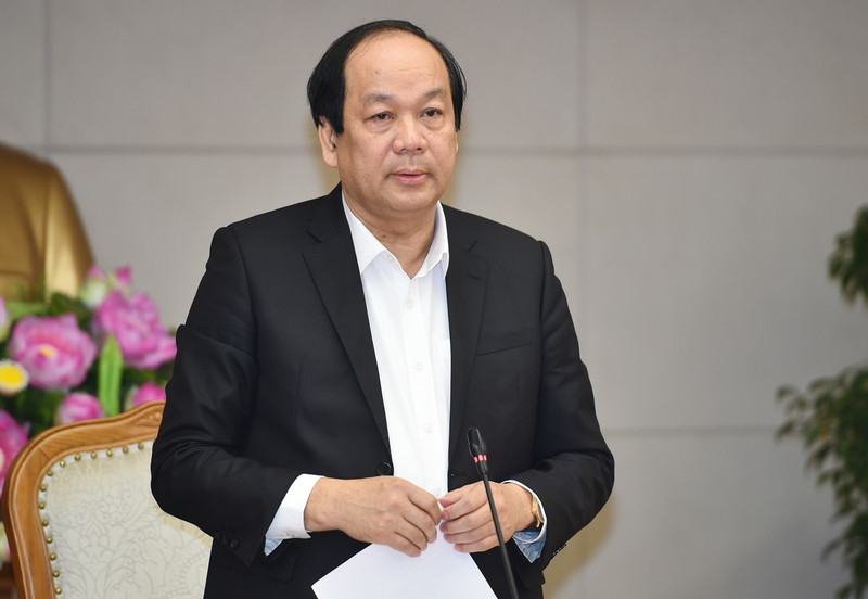 Bộ trưởng, Chủ nhiệm Văn phòng Chính phủ Mai Tiến Dũng phát biểu tại buổi làm việc. Ảnh: VGP/Quang Hiếu thu tuong yeu cau cong khai nhung bo it quan tam den the che