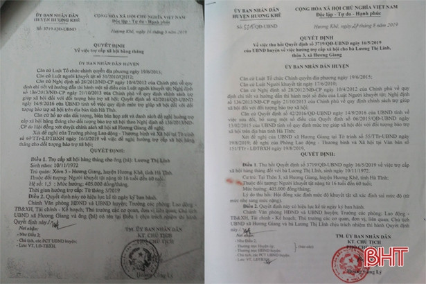 Chủ tịch UBND xã Hương Giang có cơ sở khi không giao quyết định trợ cấp xã hội cho một hộ dân