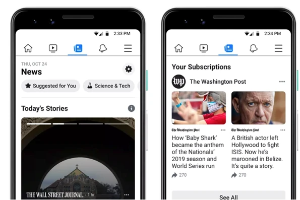 Facebook ra mắt dịch vụ Facebook News cung cấp tin tức cá nhân hóa