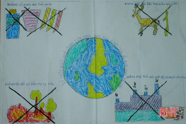 Những thông điệp bảo vệ môi trường qua nét vẽ của thiếu nhi Hà Tĩnh