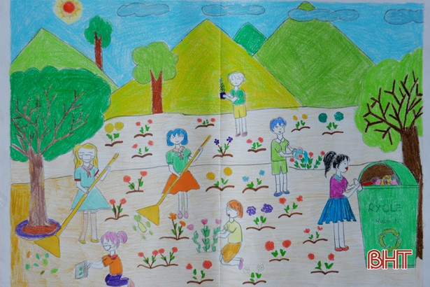 Những thông điệp bảo vệ môi trường qua nét vẽ của thiếu nhi Hà Tĩnh