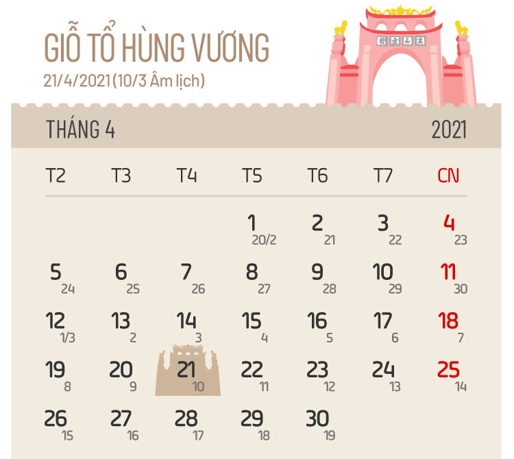 Các ngày nghỉ lễ năm 2021