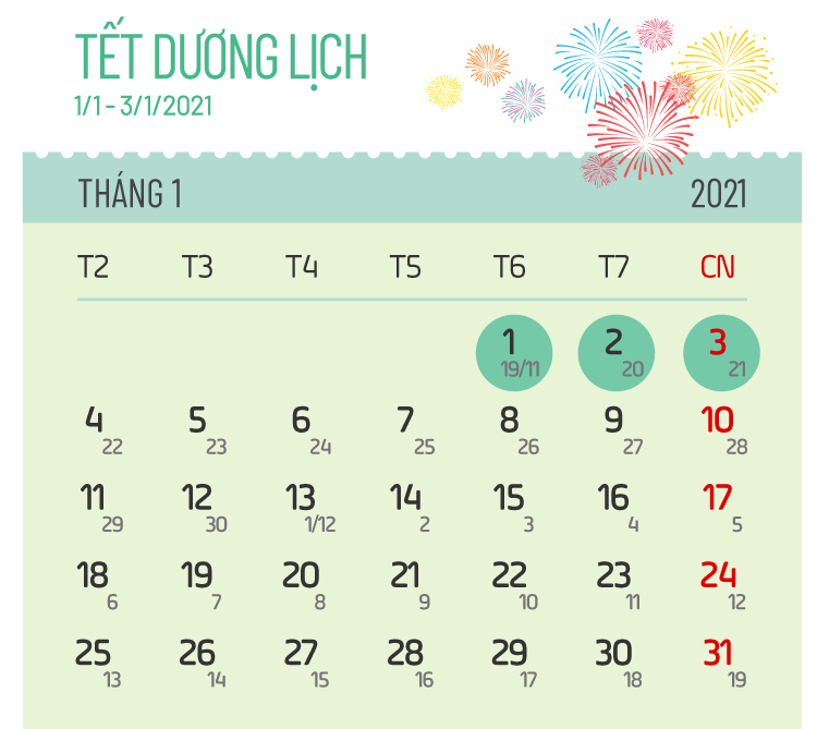 Các ngày nghỉ lễ năm 2021