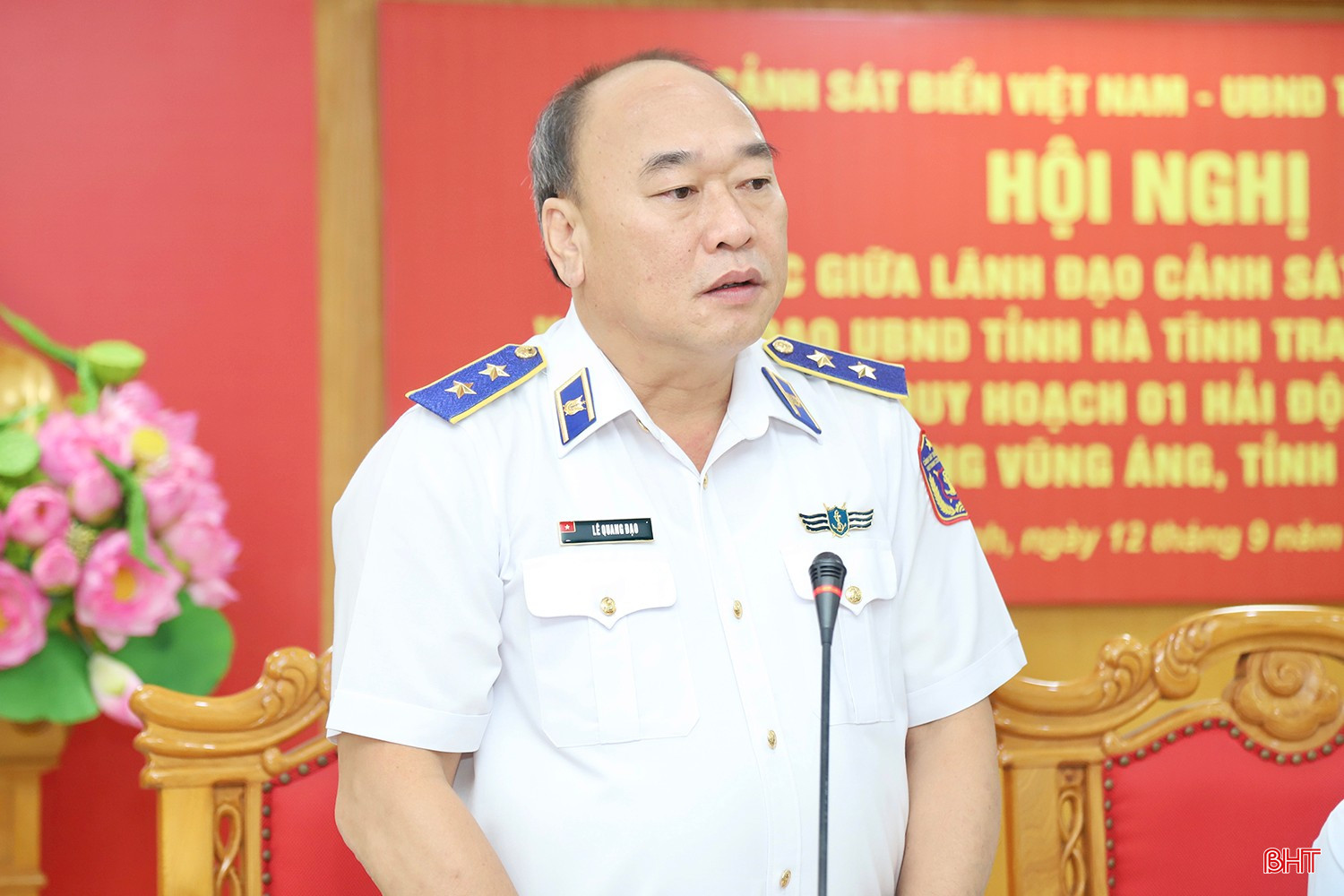 Trung tướng Lê Quang Đạo - Tư lệnh Cảnh sát biển Việt Nam phát biểu tại hội nghị. bqbht_br_img-3844-copy.jpg