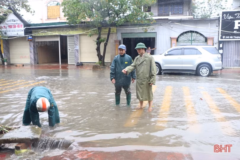 Thành phố Hà Tĩnh vận hành hệ thống tiêu thoát, chống úng cho khu vực nội thành