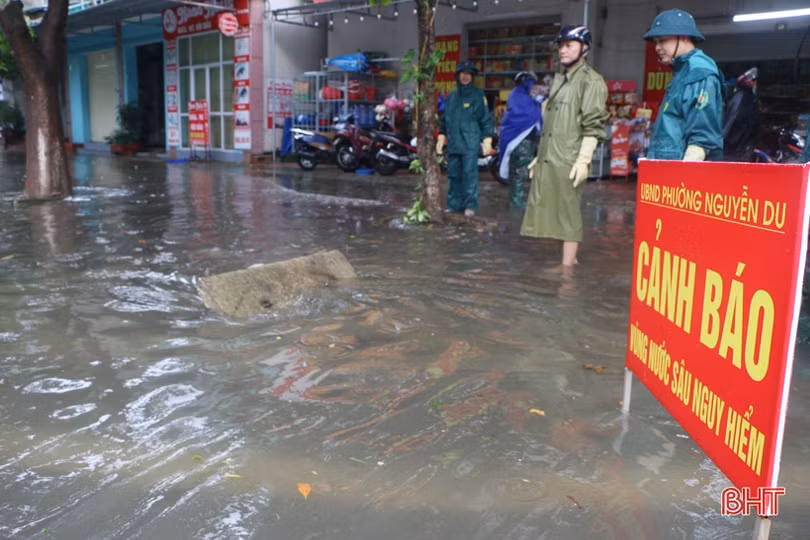 Thành phố Hà Tĩnh vận hành hệ thống tiêu thoát, chống úng cho khu vực nội thành