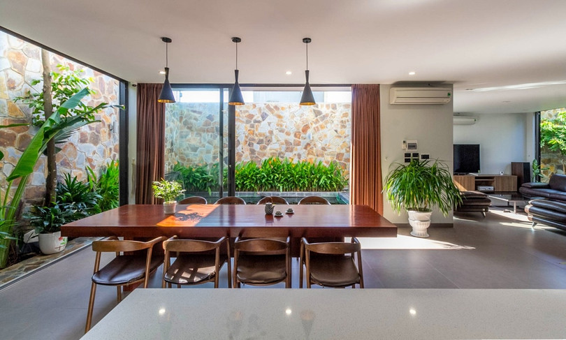 Những mẫu phòng ăn “mát mắt” nhờ sự sáng tạo với màu xanh