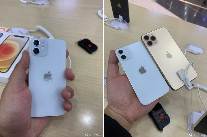 Ảnh mô hình iPhone 12 mini cho thấy kích thước nhỏ gọn của sản phẩm. Ảnh: Wang Muzhi/Weibo iPhone 12: Kích thước của iPhone 12 mini