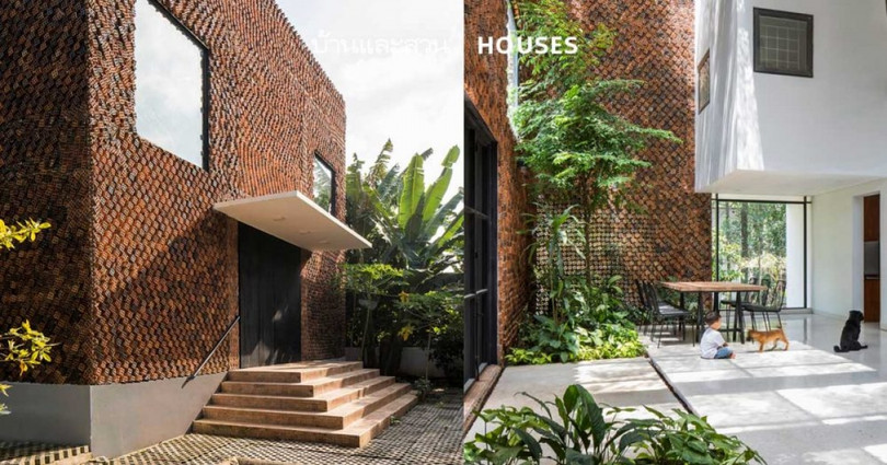 Ấn tượng ngôi nhà từ những viên gạch xếp chéo lên nhau