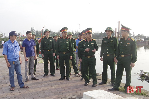 Bộ CHQS Hà Tĩnh triển khai 100% quân số, sẵn sàng ứng phó với bão số 9