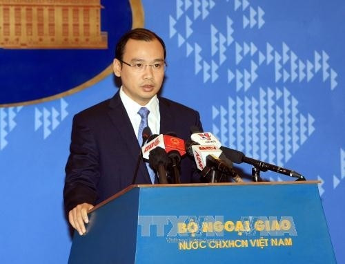 Nguời Phát ngôn Bộ Ngoại giao Lê Hải Bình. Ảnh: Phạm Kiên - TTXVN